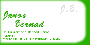 janos bernad business card